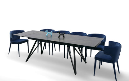 Modrest Bobby Modern Black Ceramic Extendable Dining Table