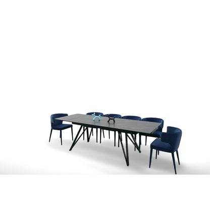 Modrest Bobby Modern Black Ceramic Extendable Dining Table
