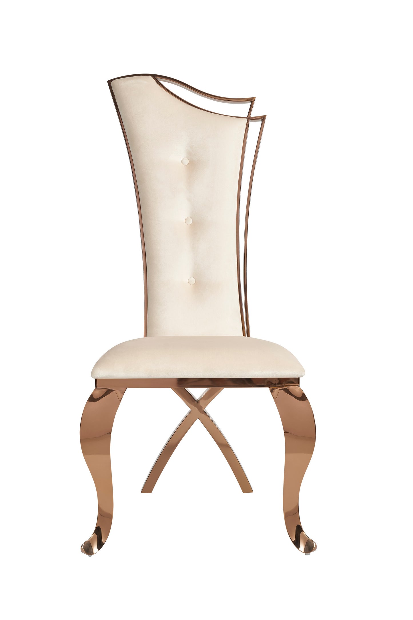 Modrest Bonnie Beige Velvet and Rose Gold Dining Chair