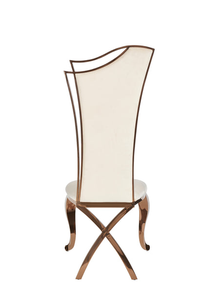 Modrest Bonnie Beige Velvet and Rose Gold Dining Chair
