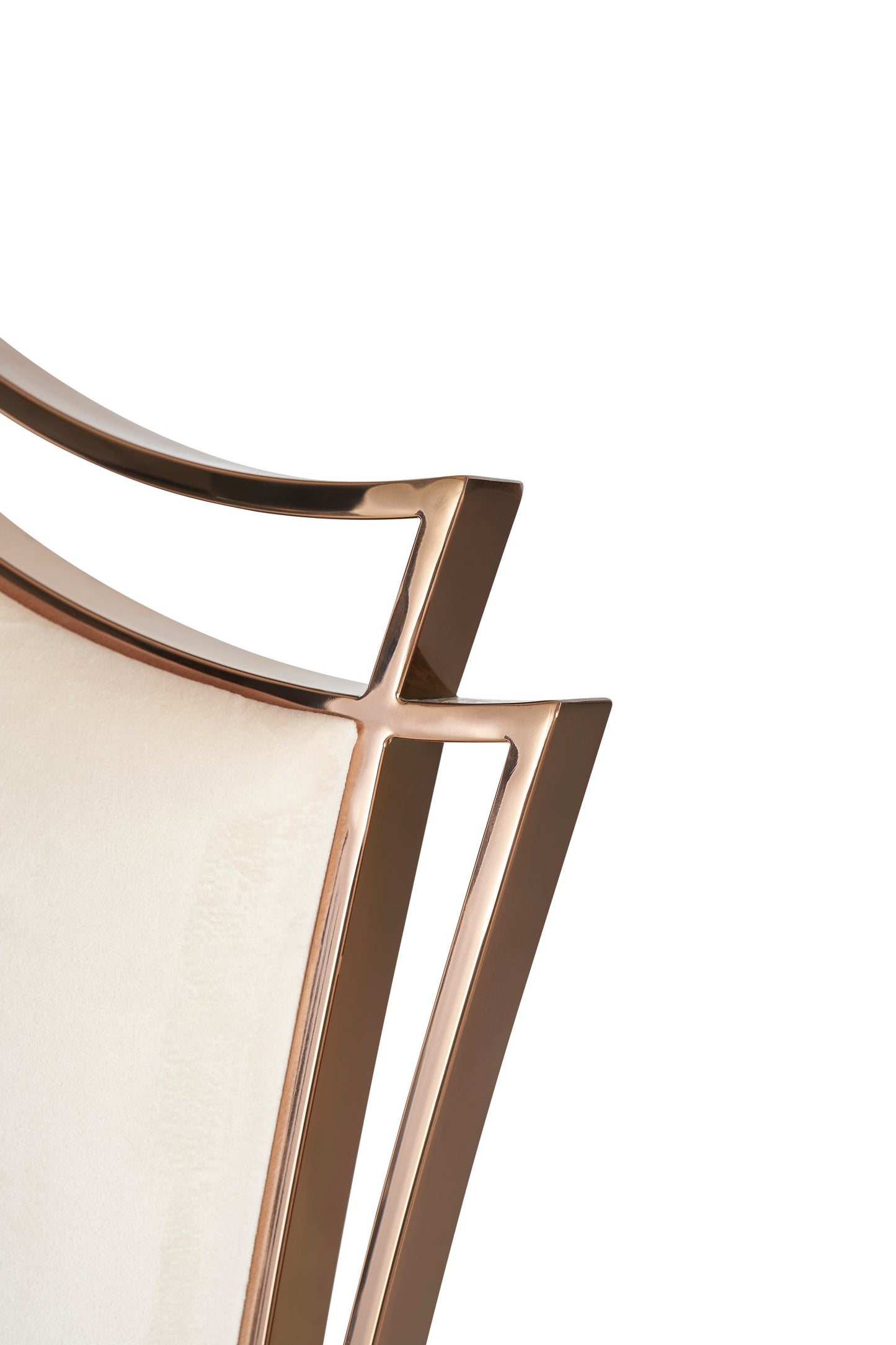 Modrest Bonnie Beige Velvet and Rose Gold Dining Chair