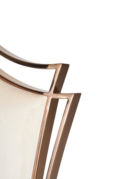 Modrest Bonnie Beige Velvet and Rose Gold Dining Chair