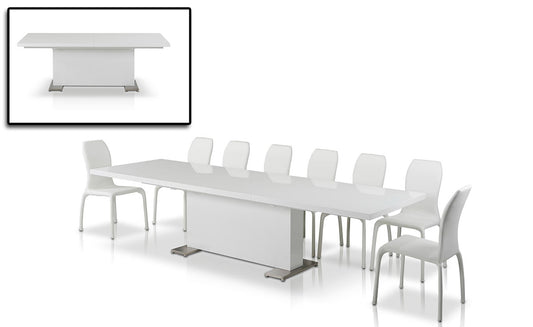 Modrest Bono "T" Modern White Extendable Dining Table