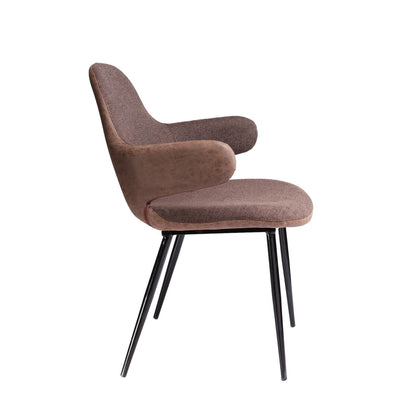 Modrest Bontura Modern Brown Fabric and Leatherette Accent Chair