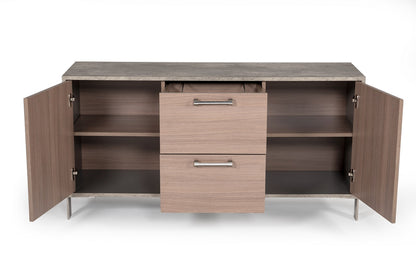Nova Domus Boston Modern Brown Oak and Faux Concrete Office File Cabinet