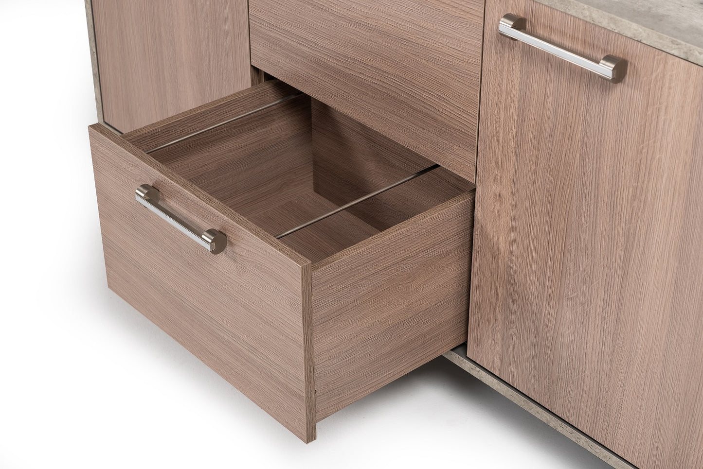 Nova Domus Boston Modern Brown Oak and Faux Concrete Office File Cabinet