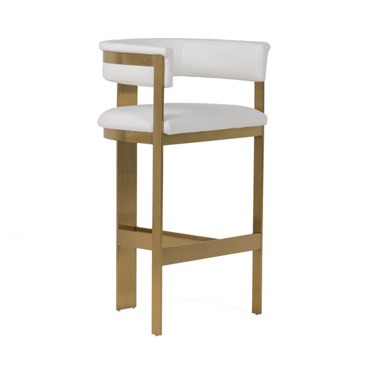 Modrest Boswell Modern White Matte Gold Barstool