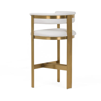 Modrest Boswell Modern White Matte Gold Barstool