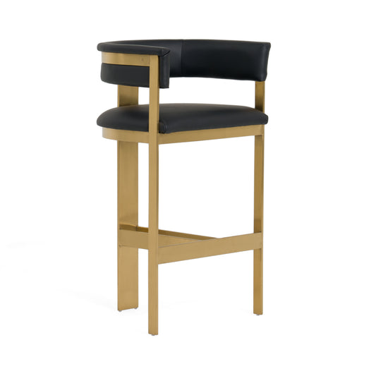 Modrest Boswell Modern Black Matte Gold Barstool