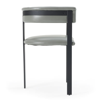 Modrest Boswell Modern Grey Faux Leather Black Dining Chair