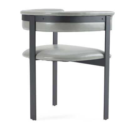 Modrest Boswell Modern Grey Faux Leather Black Dining Chair