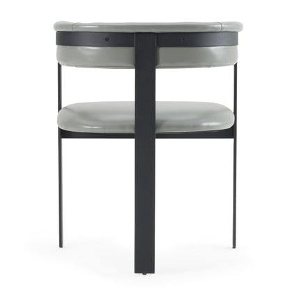 Modrest Boswell Modern Grey Faux Leather Black Dining Chair