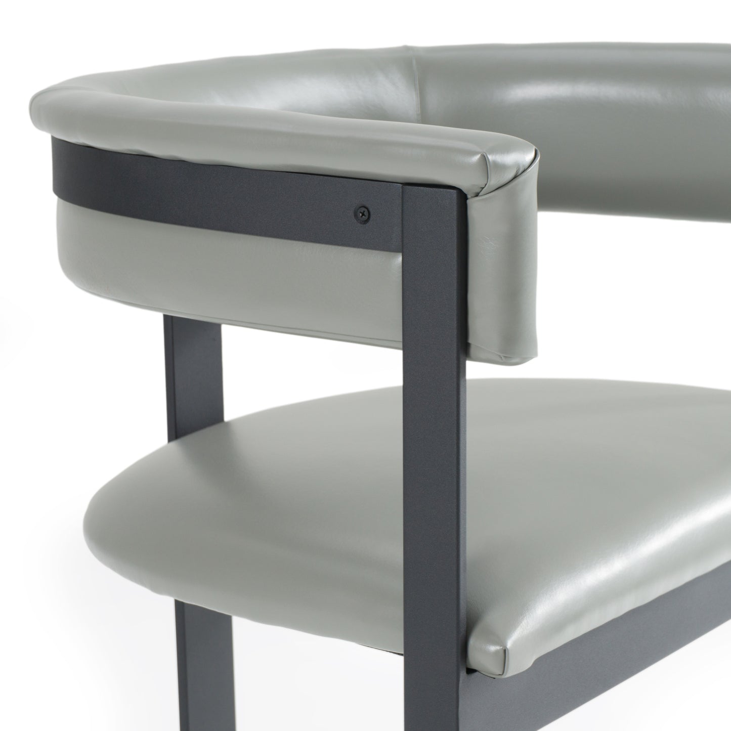 Modrest Boswell Modern Grey Faux Leather Black Dining Chair