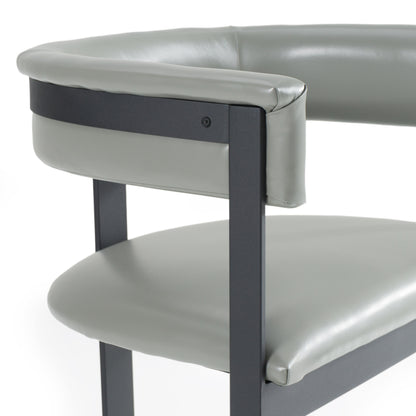 Modrest Boswell Modern Grey Faux Leather Black Dining Chair