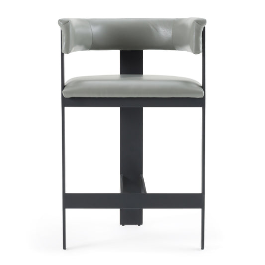 Modrest Boswell Modern Grey Faux Leather Black Counter Chair