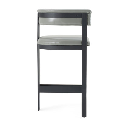 Modrest Boswell Modern Grey Faux Leather Black Counter Chair