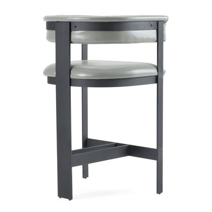 Modrest Boswell Modern Grey Faux Leather Black Counter Chair