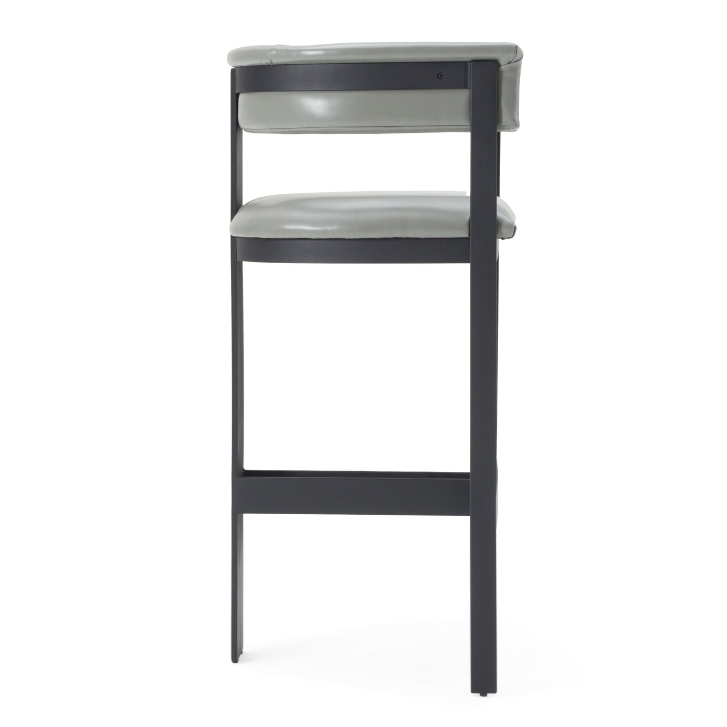 Modrest Boswell Modern Grey Faux Leather Black Barstool