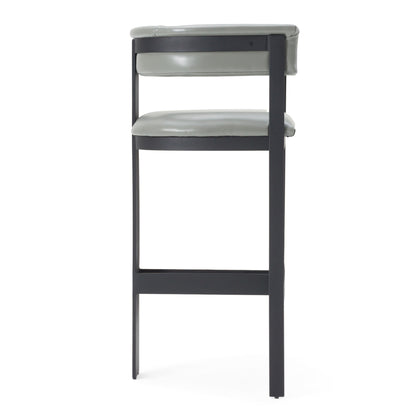 Modrest Boswell Modern Grey Faux Leather Black Barstool