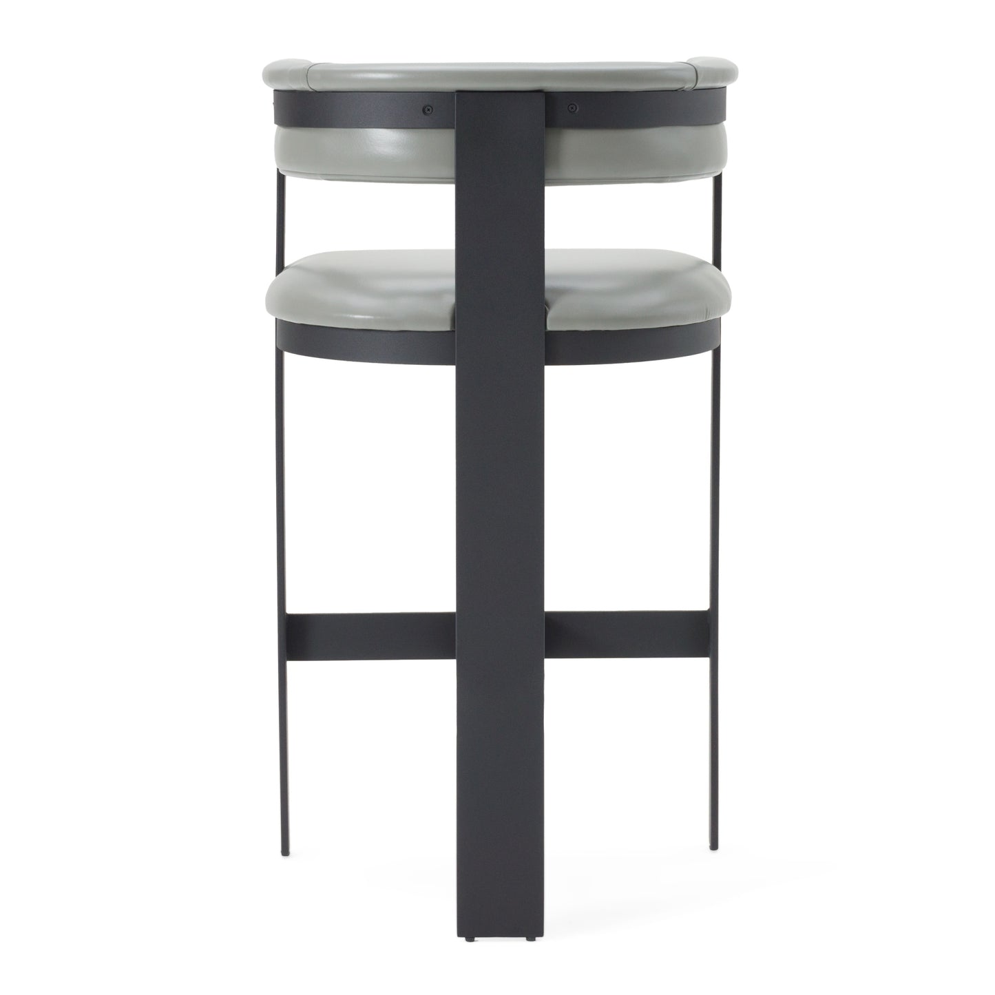Modrest Boswell Modern Grey Faux Leather Black Barstool