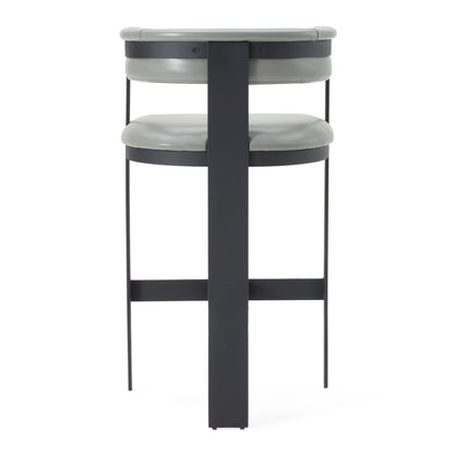 Modrest Boswell Modern Grey Faux Leather Black Barstool