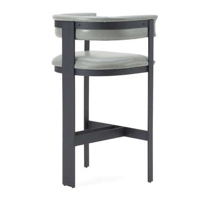 Modrest Boswell Modern Grey Faux Leather Black Barstool