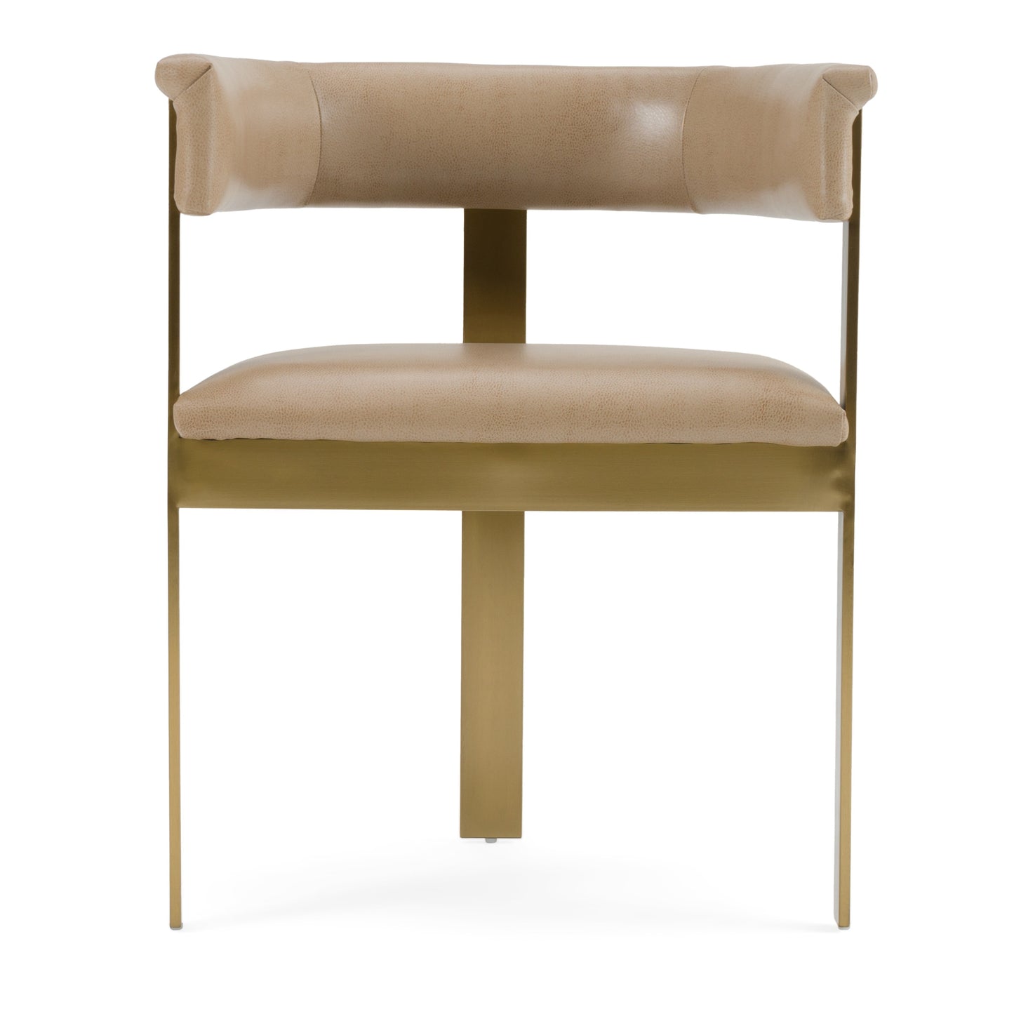 Modrest Boswell Modern Brown Faux Leather Gold Dining Chair