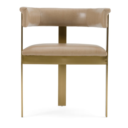 Modrest Boswell Modern Brown Faux Leather Gold Dining Chair