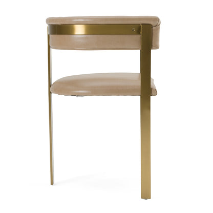 Modrest Boswell Modern Brown Faux Leather Gold Dining Chair