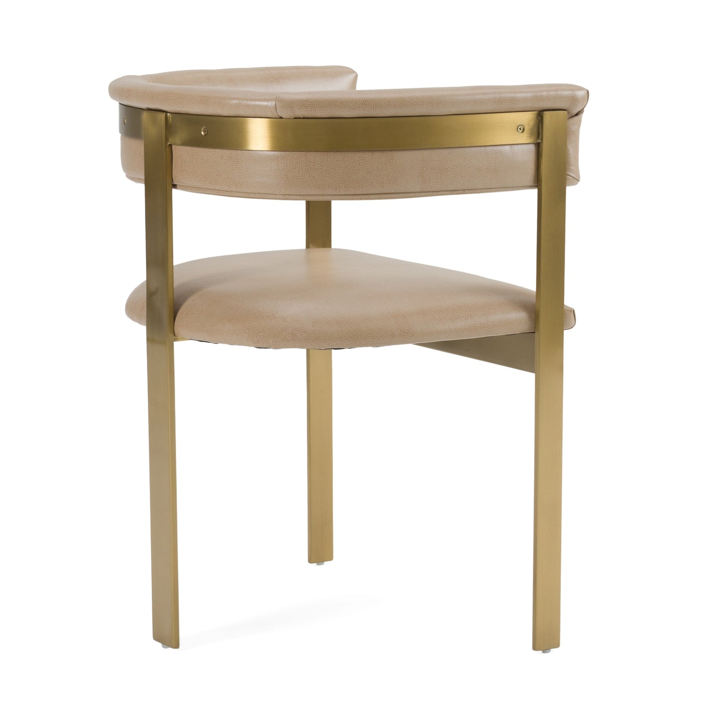 Modrest Boswell Modern Brown Faux Leather Gold Dining Chair