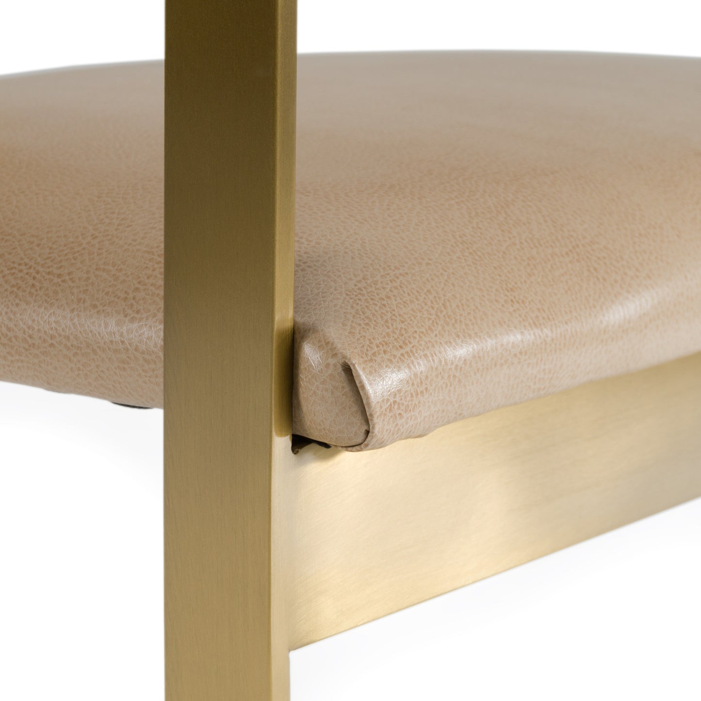 Modrest Boswell Modern Brown Faux Leather Gold Dining Chair