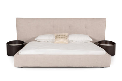 Modrest Brittany Queen Modern Grey Fabric Bed