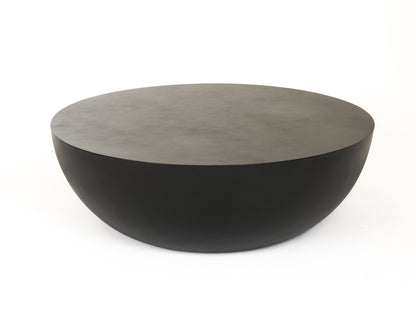 Modrest Bronte Modern Black Concrete Round Coffee Table