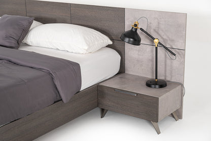Nova Domus Bronx Italian Modern Faux Concrete and Grey Bed