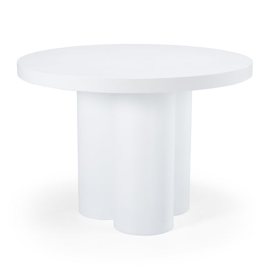 Modrest Bruni Modern White Concrete Round Dining Table