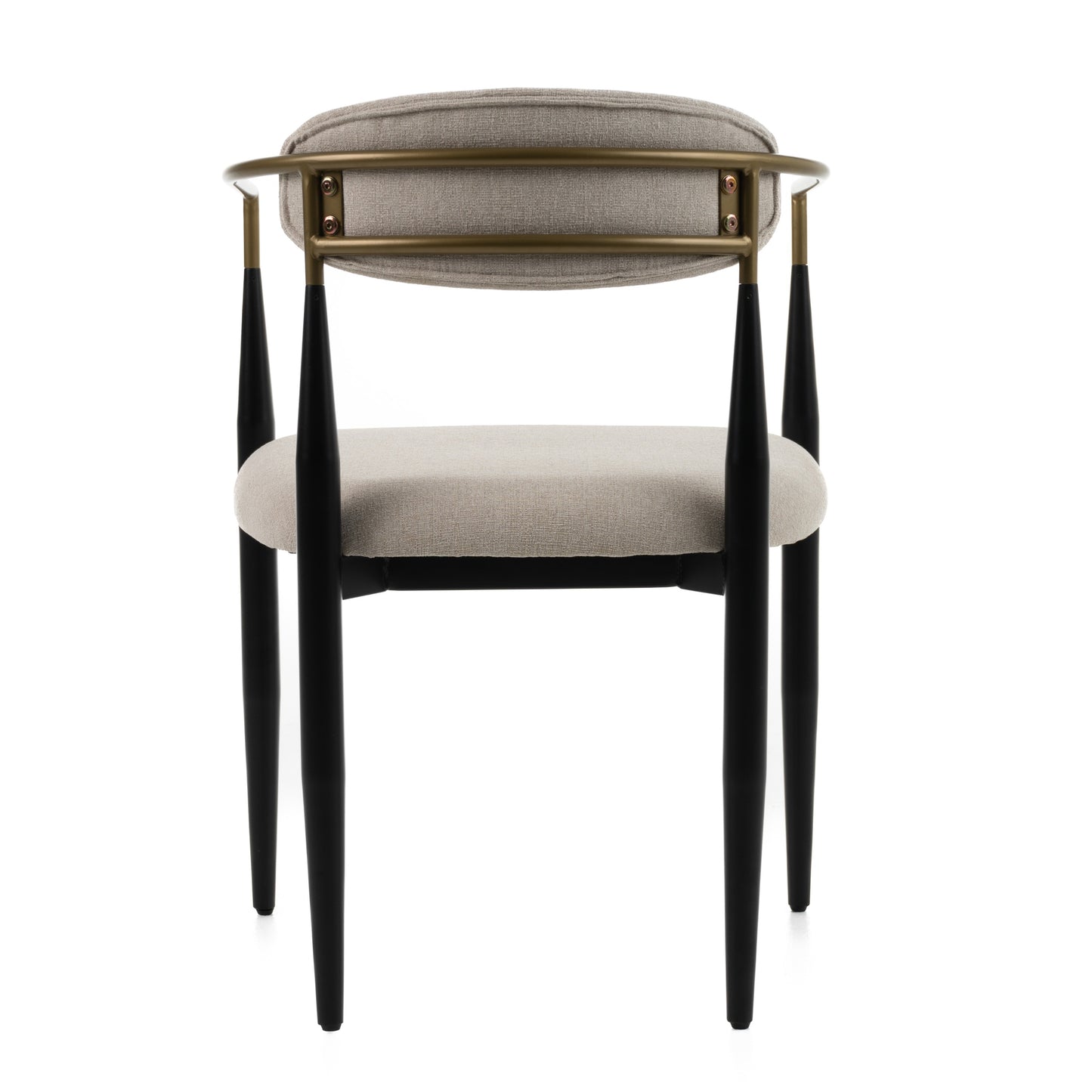 Modrest Buchtel Mid-Century Modern Beige Gold Arm Black Dining Chair