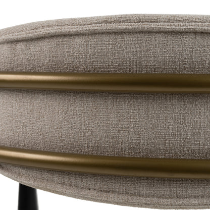 Modrest Buchtel Mid-Century Modern Beige Gold Arm Black Dining Chair