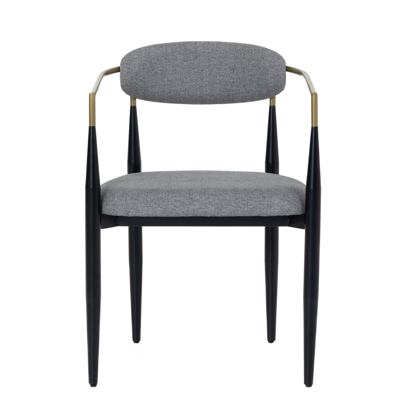 Modrest Buchtel Mid-Century Modern Medium Grey Gold Arm Black Dining Chair