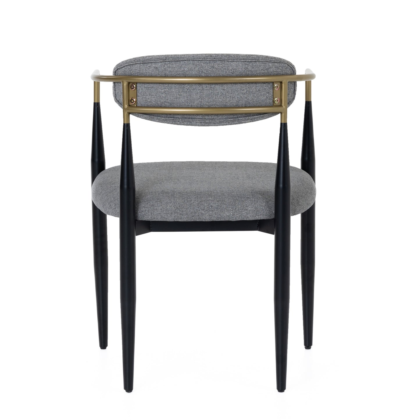Modrest Buchtel Mid-Century Modern Medium Grey Gold Arm Black Dining Chair