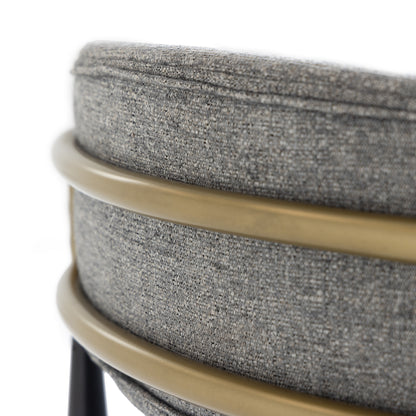 Modrest Buchtel Mid-Century Modern Medium Grey Gold Arm Black Dining Chair