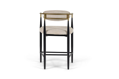Modrest Buchtel Mid-Century Modern Beige Gold Arm Black Counter Chair