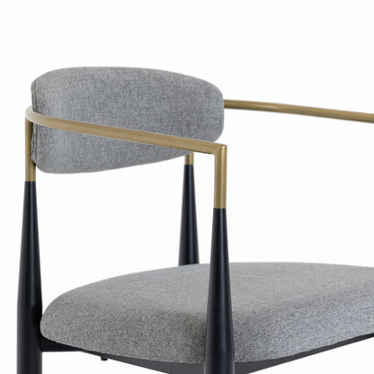 Modrest Buchtel Mid-Century Modern Medium Grey Gold Arm Black Counter Chair