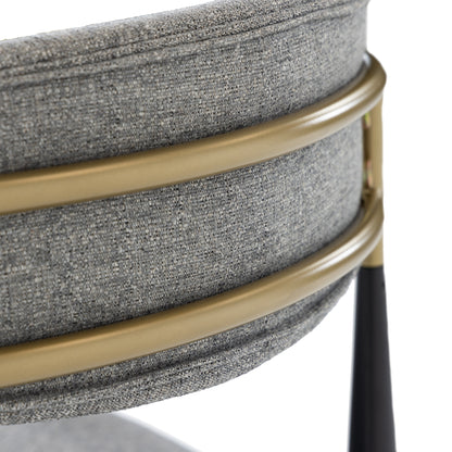 Modrest Buchtel Mid-Century Modern Medium Grey Gold Arm Black Counter Chair
