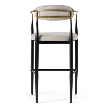 Modrest Buchtel Mid-Century Modern Beige Gold Arm Black Bar Chair