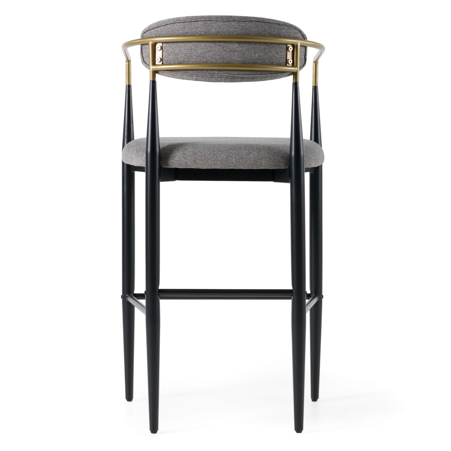 Modrest Buchtel Mid-Century Modern Medium Grey Gold Arm Black Bar Chair