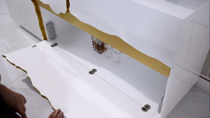 Modrest Aspen Modern White and Gold Buffet