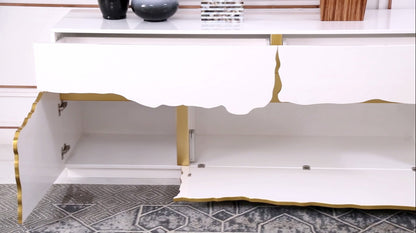 Modrest Aspen Modern White and Gold Buffet