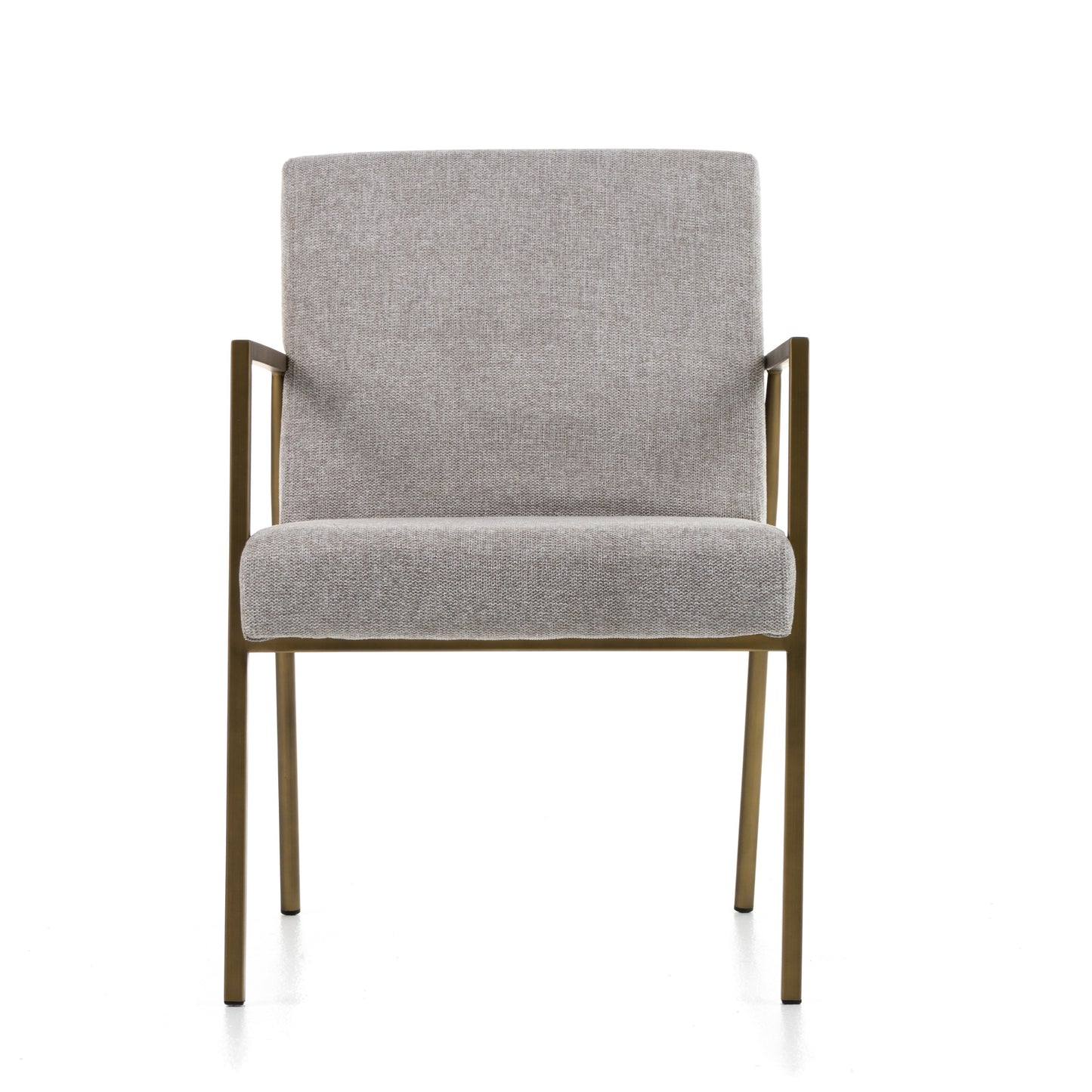 Modrest Burnham Modern Light Grey and Brass Arm Dining Chair