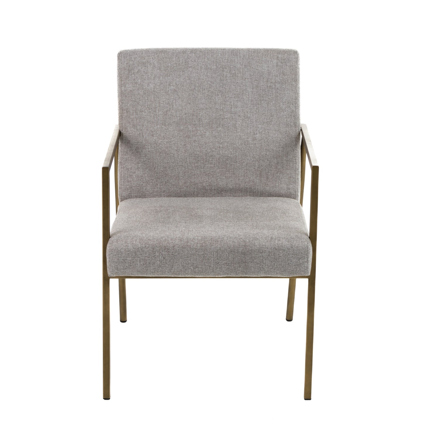Modrest Burnham Modern Light Grey and Brass Arm Dining Chair