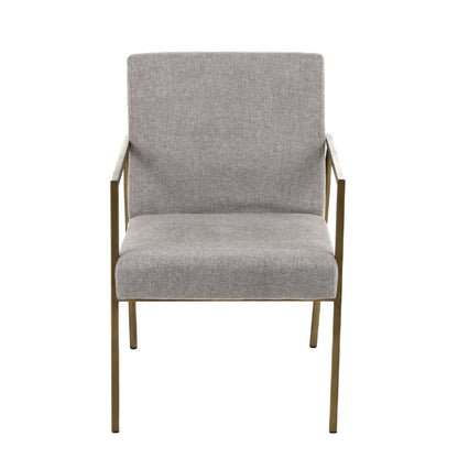 Modrest Burnham Modern Light Grey and Brass Arm Dining Chair